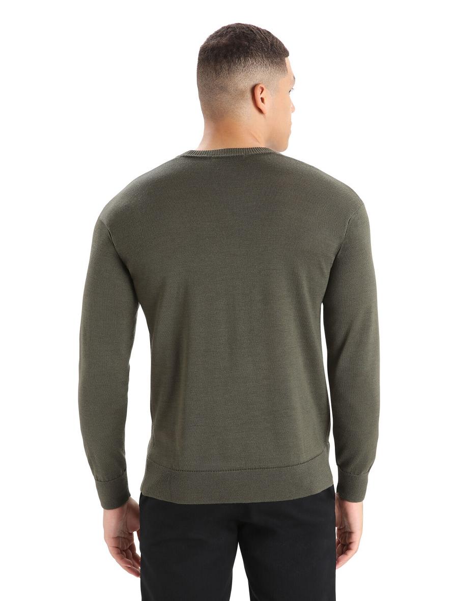 Icebreaker Cool-Lite™ Merino Nova Sweatshirt Férfi Pulóverek Olivazöld | HU 1217XYUF